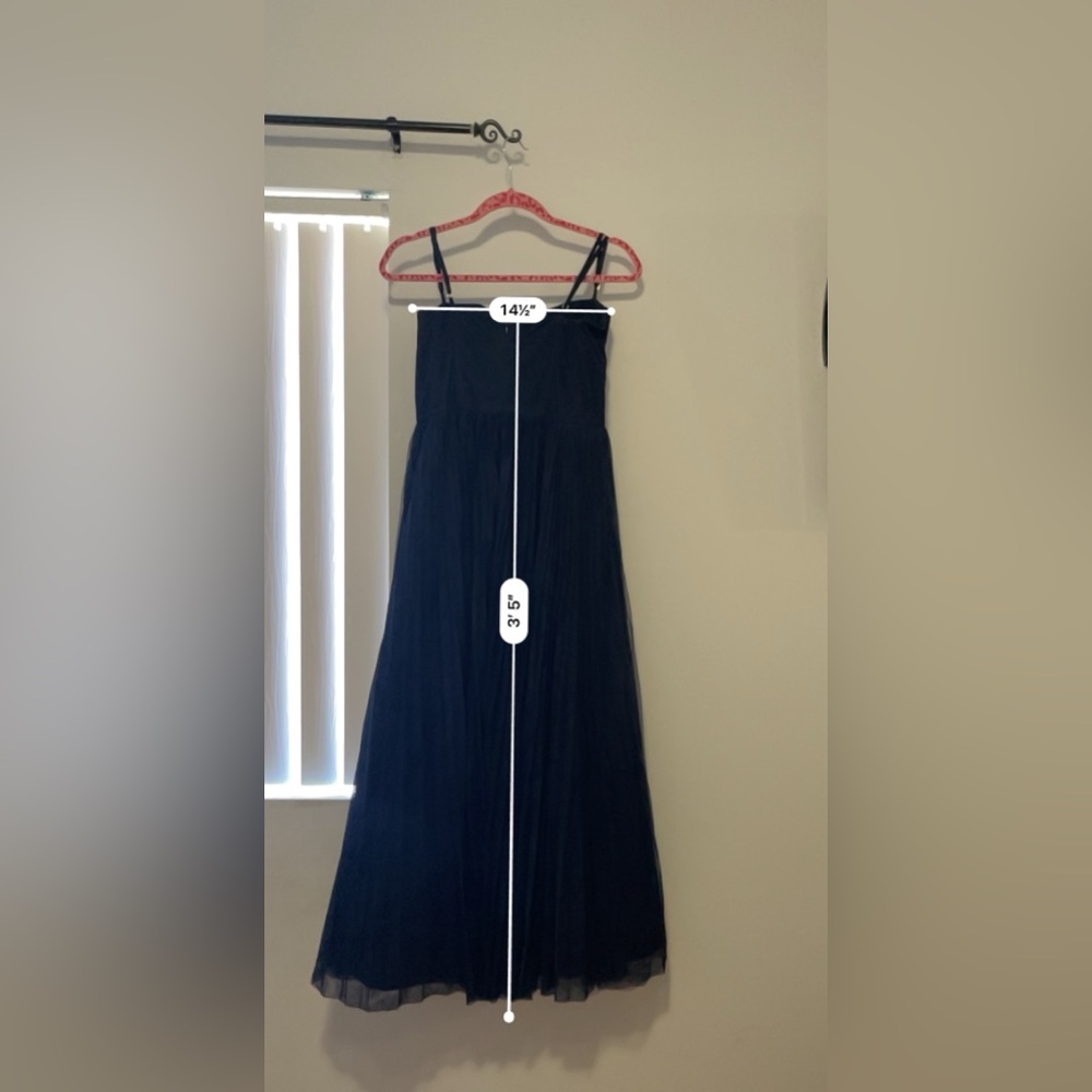 Hutch Amara Bustier Pleated Tulle Fit & Flare Midi Dress: color navy - Picture 4 of 13